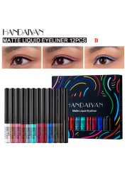 Hot Sale 12 Colors Fluorescent Eyeliner Kit Waterproof Eyeliner Kit Colorful Eyeliner Pencil Cosmetics Set