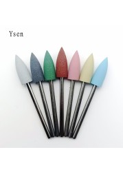 1pc cuspdal head 7 colors rubber and silicon carbide nail file manicure electric nail drill machine accessories tools nail bits