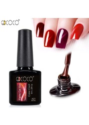 GDCOCO - LED UV Gel Nail Polish, 3D Cat Eye Design, Red Flame Effect, Glitter Nail Polish With Magnet, DIY