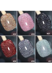 10ml Colorful Diamond Nail Gel Polish Holographic Auroras Glitter Soak Off UV Semi Permanent Varnish Gel Nail Art Gel TSLM1