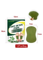 12pcs=1bag Detox Foot Patch Wormwood Foot Detox Pads Improve Sleep Slimming Promote Blood Circulation Foot Care Plaster W011