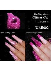 UR SUGAR Glitter Reflective Gel Nail Polish Shiny Rose Red Twilight UV LED Gel Varnish Soak Off Nail Gel Nails for Manicure