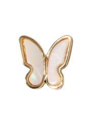 3pcs New Japanese Manicure Metal Amber Four-leaf Clover Shell Butterfly Manicure Gold Edge Irregular Gemstone Jewelry