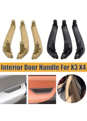 Car Interior Passenger Door Left Right Pull Handle Leather Cover Replacement For BMW X3 X4 F25 F26 2010-2016