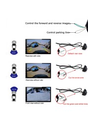 CCD Rear View Camera 1080p Night Vision 180 Degree Silver Fisheye Metal Shell Parking Car HD Car Universal Car Reversing Camera