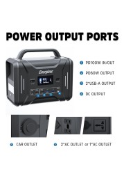 Energizer Portable Power Station 300W / 320Wh Solar Generator Fast Charging by LiFePO4 External Batteries Emergency PPS320