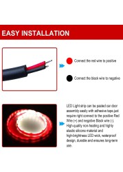 LED Car Door Welcome Light Safety Warning Streamer Lamp Strip 120cm Waterproof Auto Decorative Ambient Lights