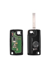 KEYYOU For Peugeot 307 3008 308 408 433MHz ID46 7941 CE0536 CE0523 Flip Key 2 Buttons VA2/HU83 Car Key Blade Fob Ask FSK