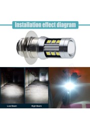 2pcs H6M P15D-25-1 PX15D T19 Led Headlight Bulb Double Beam Motorcycle Headlamp Scooter Speed ​​Bike 6V 12V 1000Lm 6000K