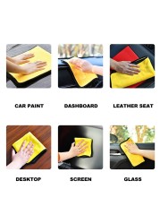 Microfiber Towel Car Windshield Accessories Car Dry Cleaning Rag Household Detailing Kitchen Towels Washing Tools Supplies