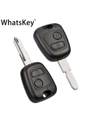 Whatskey 2 Buttons 433Mhz Remote Car Key For Peugeot 307 206 407 Partner Citroen C1 C2 C3 VA2/HU83 Blade With ID46 PCF7961 Chip