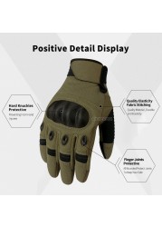 Full Finger Gloves Black Hard Finger Gloves Touch Screen Protective Gloves Military Tactical Gloves Men For Snow Road Dirt Bike Bicycle