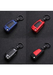 Carbon Fiber Silicon Flip Car Key Cover Case Cover Protector For Audi A1 A3 A4 A6 TT Allroad Q3 Q7 R8 S6 SQ5 RS4 2018 Keychain