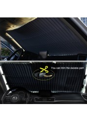 Window Sun Visor Anti UV Car Windshield Sun Blind Automatic Extension Car Cover Curtain Protection 46cm/65cm/70cm