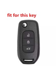 Silicone Car Flip Key Case For Renault Kadjar Captur Megane Sandero Stepway Logan Clio 5 Arkana 2020 2021 Remote Keyless Cover