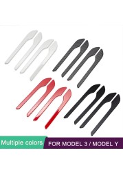 Tesla Model 3 Model Y Car Door Handle Wrap Decoration Stickers 4pcs Set ABS Plastic Modified Handle Cover Protector Kit