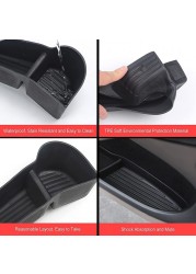 Foldable Car Door Side Storage Box For Tesla Model 3 Model Y Front Rear Door Handle Armrest Tray Organizer Model 3 Model Y 17-22