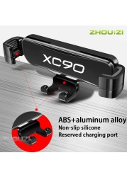 Car Mobile Phone Holder Air Vent Outlet Clip Holder GPS Gravity Navigation Bracket For Volvo XC90 2015-2021 Car Accessories