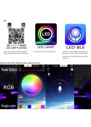 For Tesla Model 3 2019-2021 Ambient Light Mobile Phone App Central Control 24 Color LED Lights For IOS/Android