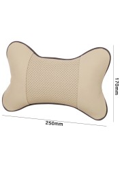 1PC Car Neck Pillows PU Leather Head Support Protector Universal Headrest Backrest Pillow Fit Car Elastic Headrest