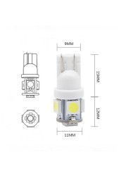 10 قطعة/مجموعة تيار مستمر T10 5050 5SMD سيارة القراءة مصباح على شكل قبة سيارة LED 12 فولت المحمول لوحة ترخيص ضوء سيارة إسفين الداخلية الجانب ماركر ضوء