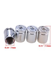 4psc Bullet Shell Universal Car Wheel Tire Valve Caps,Rim Tire Stem Covers,Aluminum Alloy Car Styling Parts Accessories