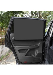 4pcs Car Magnetic Side Window Sunshade Cover Sun Visor Summer Protection Window Curtain For Front Rear Black Car Accessories