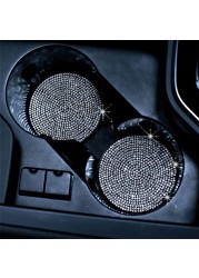 Bling Car Coaster Water Cup Holder Mat Silica Gel Pad For Car Water Cup Bottle Mat Anti Slip For Women Bling Car Accessories