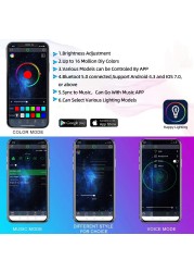 RGB LED روك أضواء بلوتوث متوافق APP التحكم الموسيقى مزامنة هيكل السيارة ضوء Undergolw مقاوم للماء ضوء النيون للسيارة