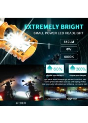 8W 850LM LED Motorcycle H4 Headlight COB Bulbs Motorbike Scooter Headlamp Light High Low Beam All-in-on 6500K White DC 12V