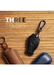 Luxury Leather Car Key Case Cover Fob Protector Key Chain Holder For Mercedes Benz E Class E300L Accessories Remote Keyring Bag