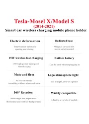 ل تسلا نموذج X نموذج S 2014-2021 حامل هاتف السيارة تنفيس الهواء شاحن لاسلكي 360 الملاحة قوس دعم غس