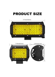 Nlpearl 72W 144W LED Light Bar/Work Light Spotlight Combo Lamp for Car Truck Boat Offroad 4X4 Trailer ATV Para LED Headlights