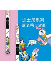 Strap For Xiaomi Mi Band 4 3 5 6 Watch Band Mickey Minnie Graffiti Silicone Bracelet Replacement For Xiaomi Band 4 5 Wristband