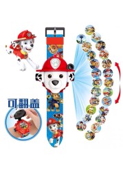 Cartoon Paw Patrol Projection Digital Watch Kids Time Intelligence Develop Learning Anime Figure Patrola Canina Children's Toy Gift