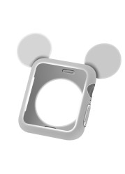 Cartoon Half Pack of Mickey Ears Stereo Bumper Frame Soft TPU Case for Apple Watch 6/SE/5/4/3/2/1 Cover for iwatch 4/5