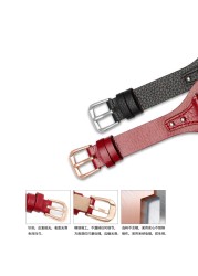 Genuine Leather for Fossil ES4114 ES3838 ES4113 ES3625 ES3616 Women Watches Small Wristband 18mm Watch Black Red Strap