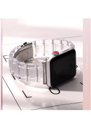 resin transparent strap for apple watch band 44mm 40mm korea woman watchband for iwatch 6 se series 5 4 3 2 42mm 38mm bracelet