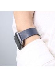 Modern Buckle Strap for Apple Watch Band 45mm 41mmmm 44mm/40m 42mm/38mm Korea Leather Bracelet iwatch Series 5 4 3 6 SE 7 Strap