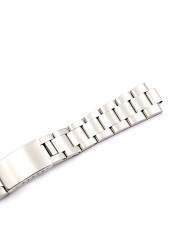 CARLYWET 19 20mm 316L Stainless Steel Two Tone Gold Silver Watch Band Bracelet Hollow Curved End for Vintage Oyster