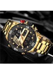 DIVEEST Authentic Gold Watch Men Luxury Brand Analog Quartz Casual Sports Watch Digital Military Chronograph Wrist Watches for Men