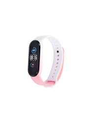 For Mi Band Silicone Strap 3 4 5 6 Macaron Two Tone Stitching Strap Breathable Strap Buckle Smart Watch Replacement Wristband