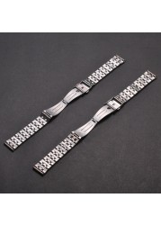 Multi-purpose watch strap, dual buttons, stainless steel, 18 20 22 mm, watch band
