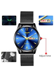 Luxury Mens Watches Business Waterproof Quartz Wrist Watch Stainless Steel Dial Casual Sports Clock Male Clock Relogio Masculino