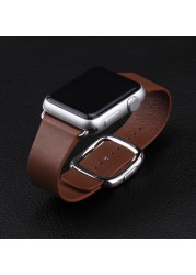 Modern Buckle Strap for Apple Watch Band 45mm 41mmmm 44mm/40m 42mm/38mm Korea Leather Bracelet iwatch Series 5 4 3 6 SE 7 Strap