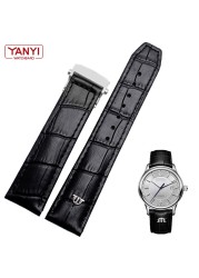 Genuine leather watch strap 20mm 22mm for Maurice Lacroix watchband folding buckle leisure business cowhide bracelet