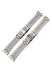 Curved End Stainless Steel Watchband For Tissot 1853 Couturier T035 14/16/17/18/22/24mm Watch Band Women Men Strap Bracelet