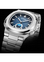 Bladen Watch Men Luxury Stainless Steel Automatic Date Watch Quartz Fashion Diving Luminous Reloj de hombre dropshipping 2022