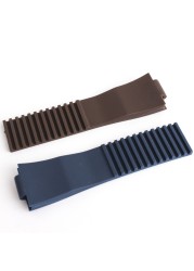 Silicone Rubber Watch Strap, 25 x 12mm, Black, Brown, Blue, Water Resistant