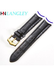 High Quality Geunine Leather Watch Band Straps Bracket End 19mm 20mm 21mm 22m Wristband Curved End Adapter Charm Watch Band